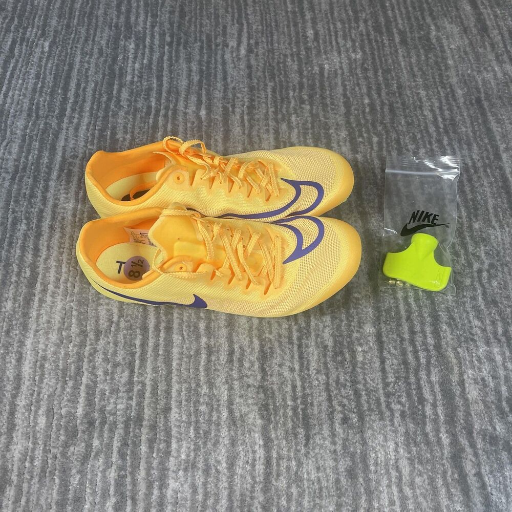 Nike Track & Field Shoes Mens Size 8.5 Yellow Spiked Racing Spikes DR2741-800